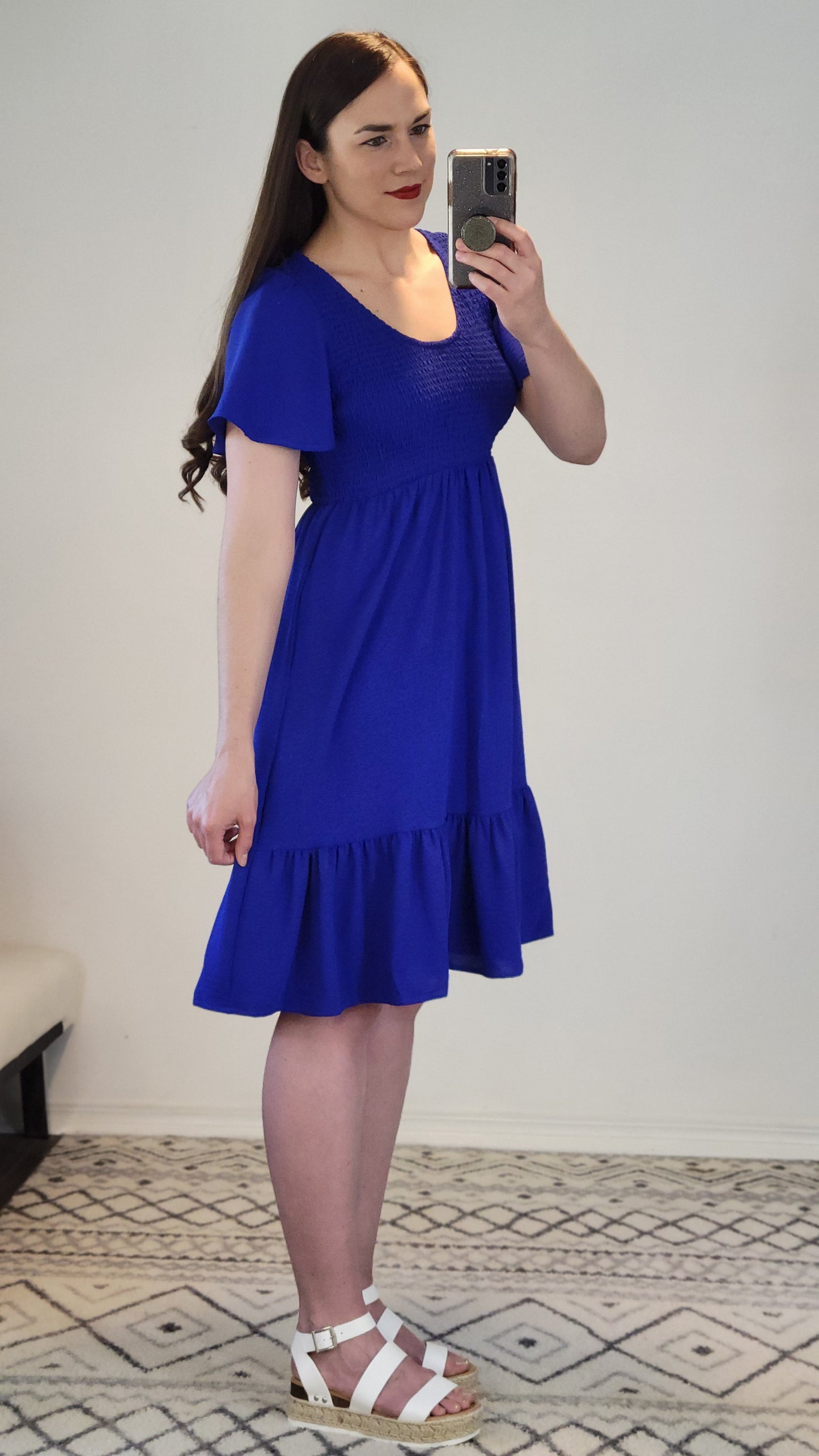 Royal Blue Mini Dress with Pockets “Annabelle” (S)