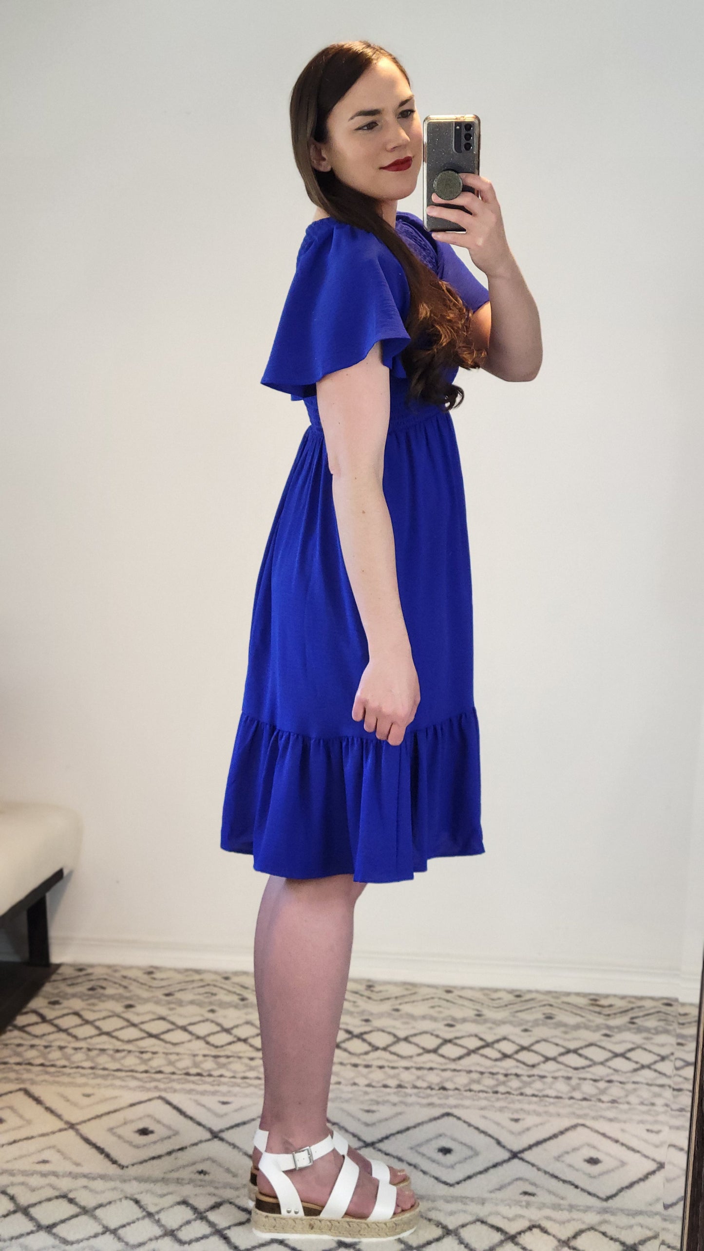 Royal Blue Mini Dress with Pockets “Annabelle” (S)