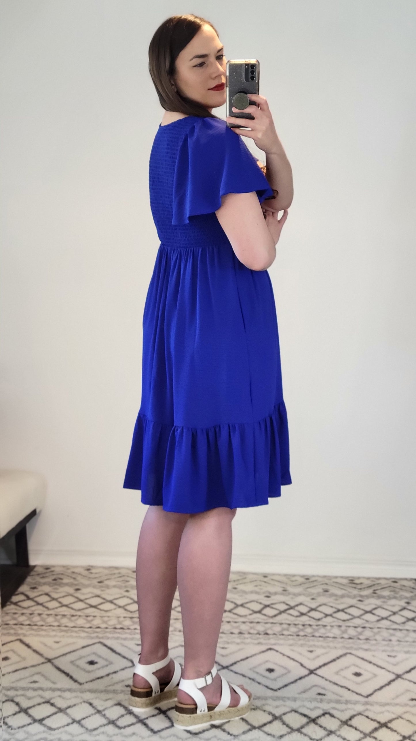 Royal Blue Mini Dress with Pockets “Annabelle” (S)