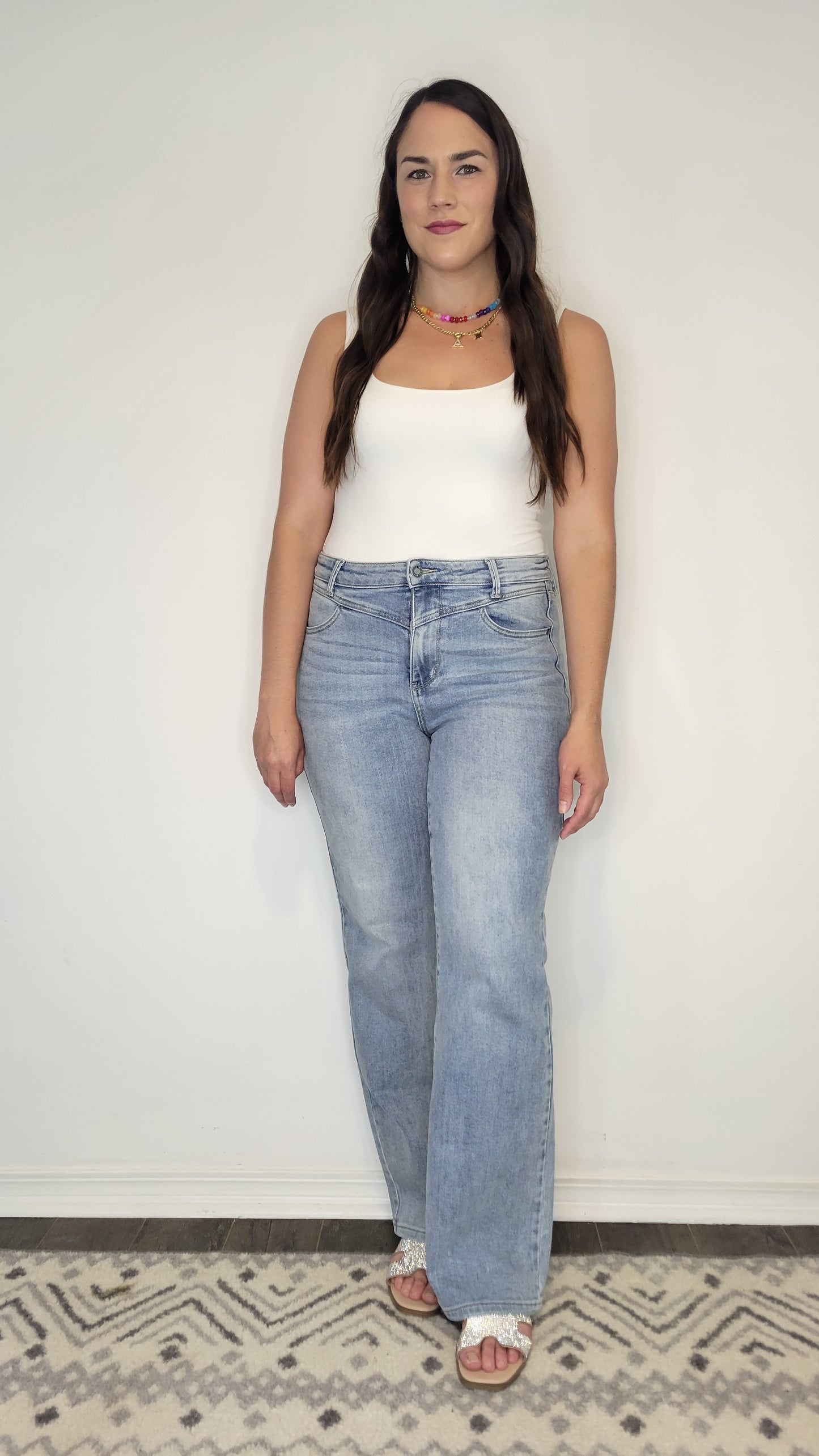 Judy Blue High Rise Light Wash Yoke Retro Wide Leg “Esme”