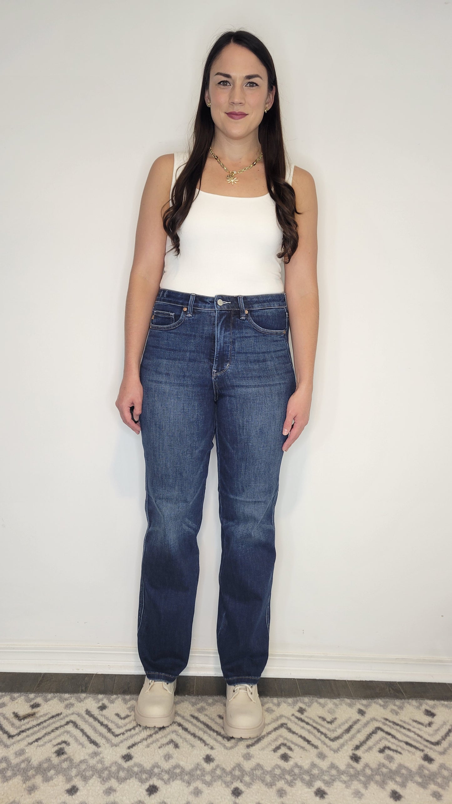 Judy Blue Tummy Control High Rise Dark Wash Classic Straight Leg Jeans “Bostyn”