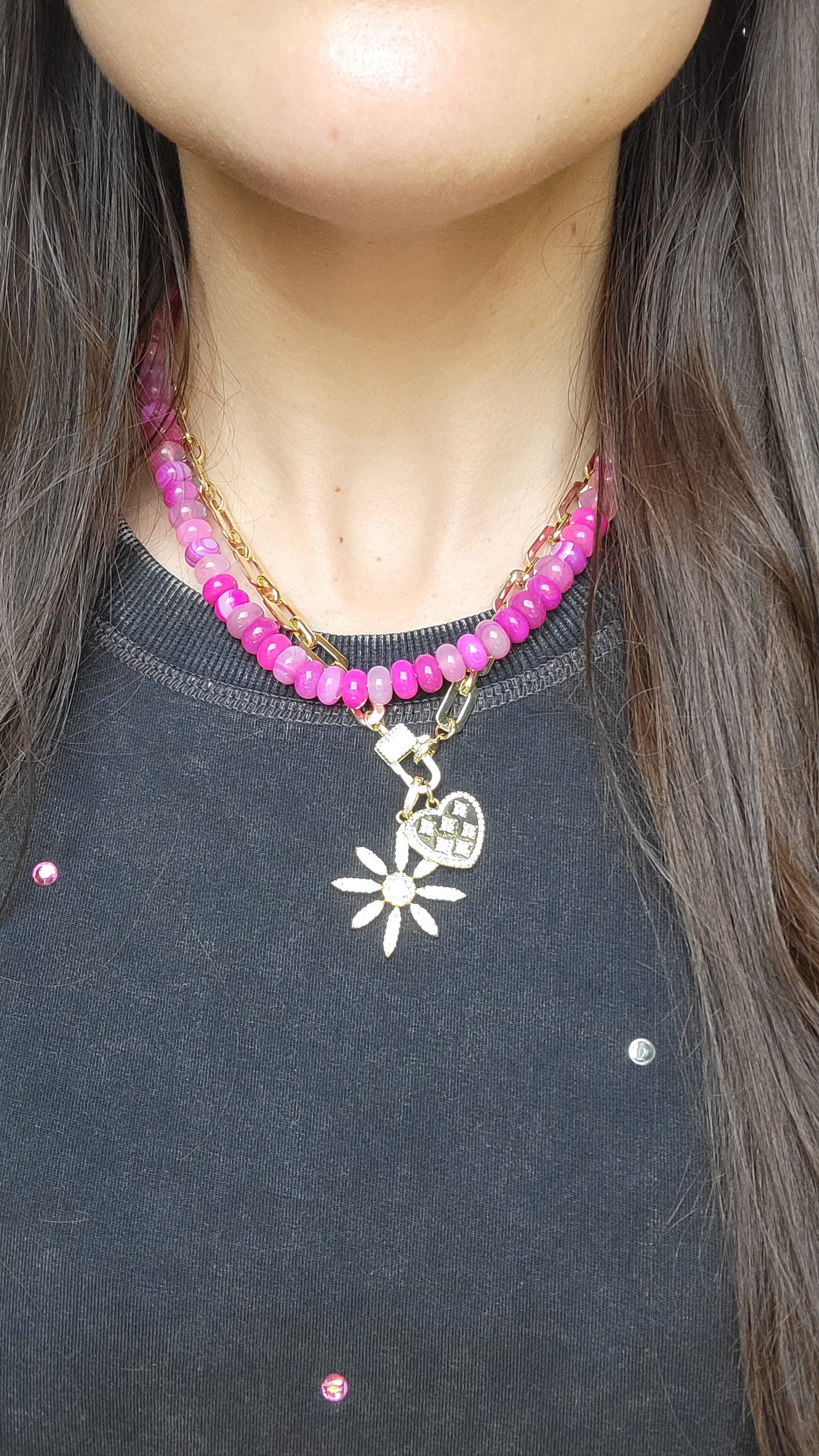 Pink Topaz Gemstone Necklace