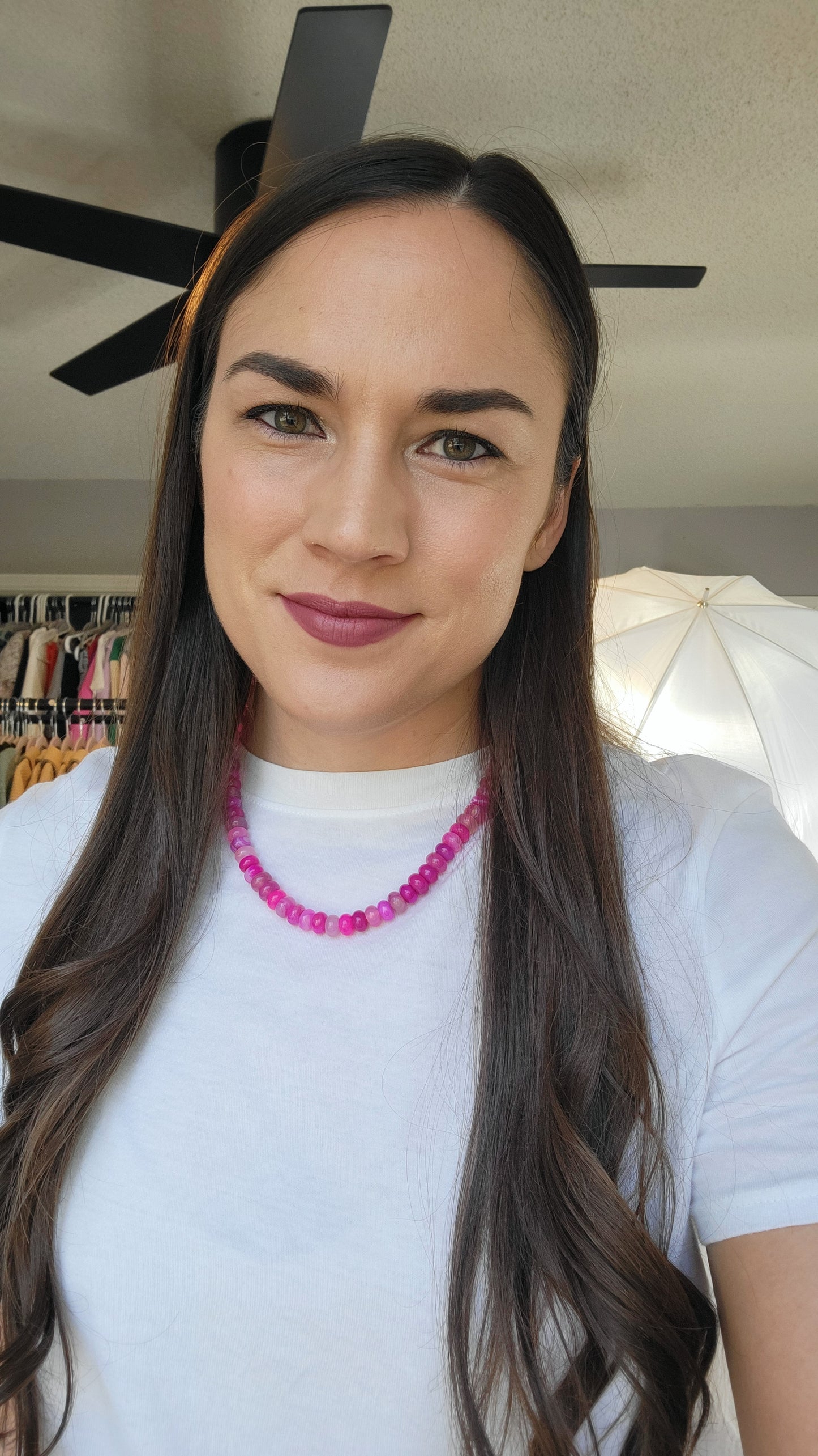 Pink Topaz Gemstone Necklace