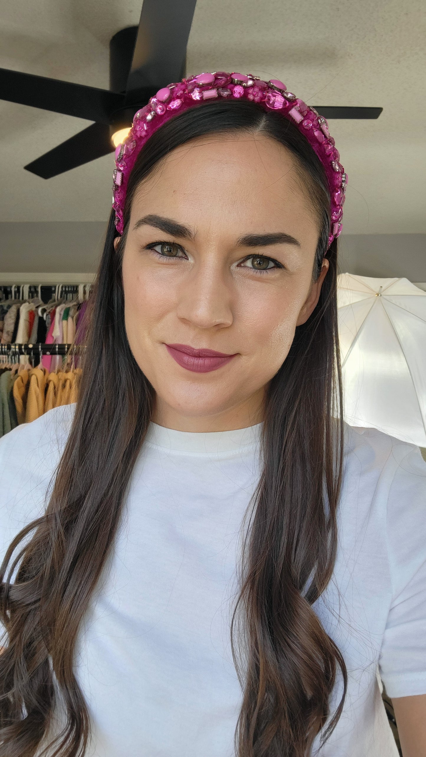 Pink Bejeweled Headband