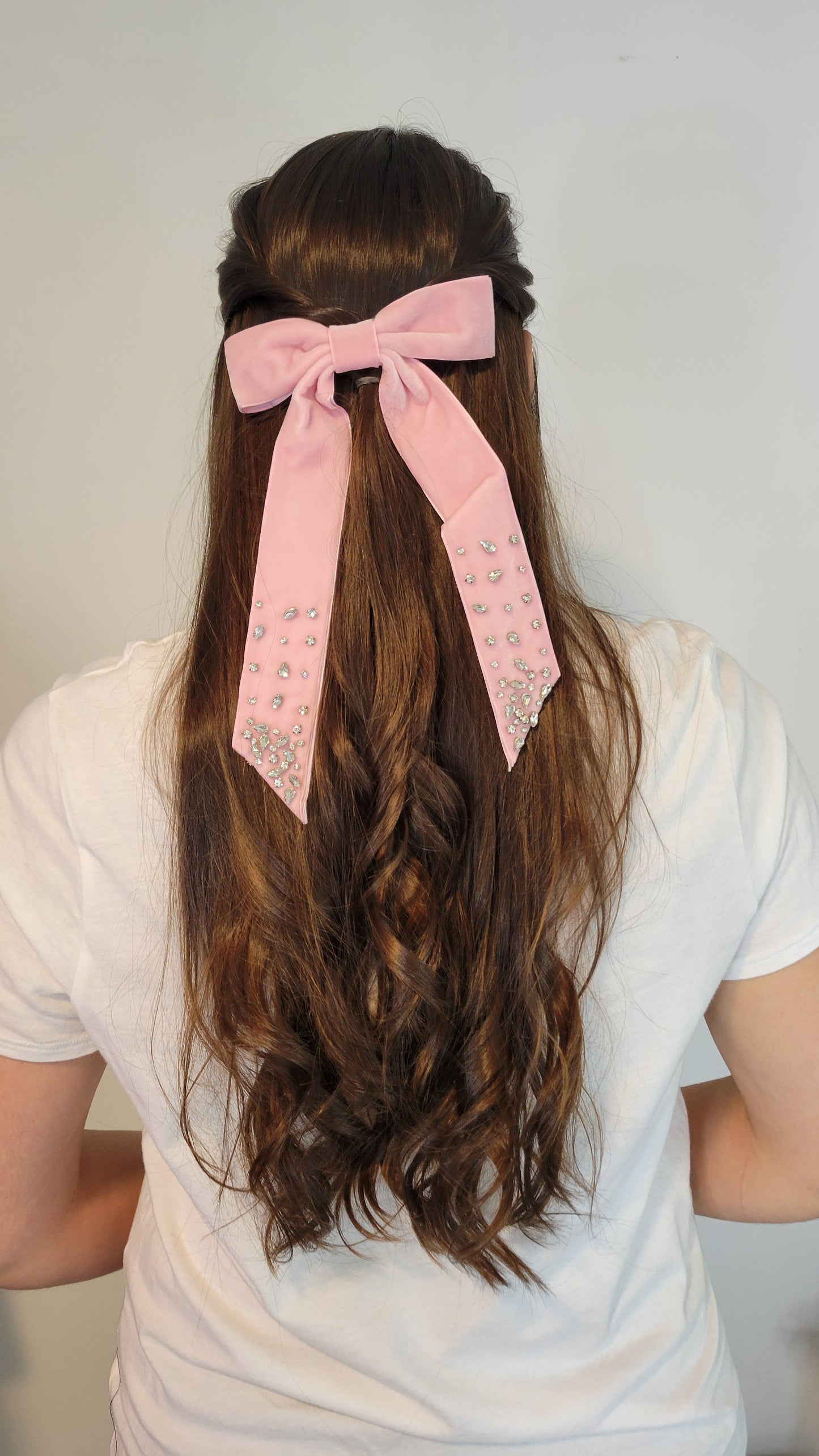Pink Bejeweled Bow