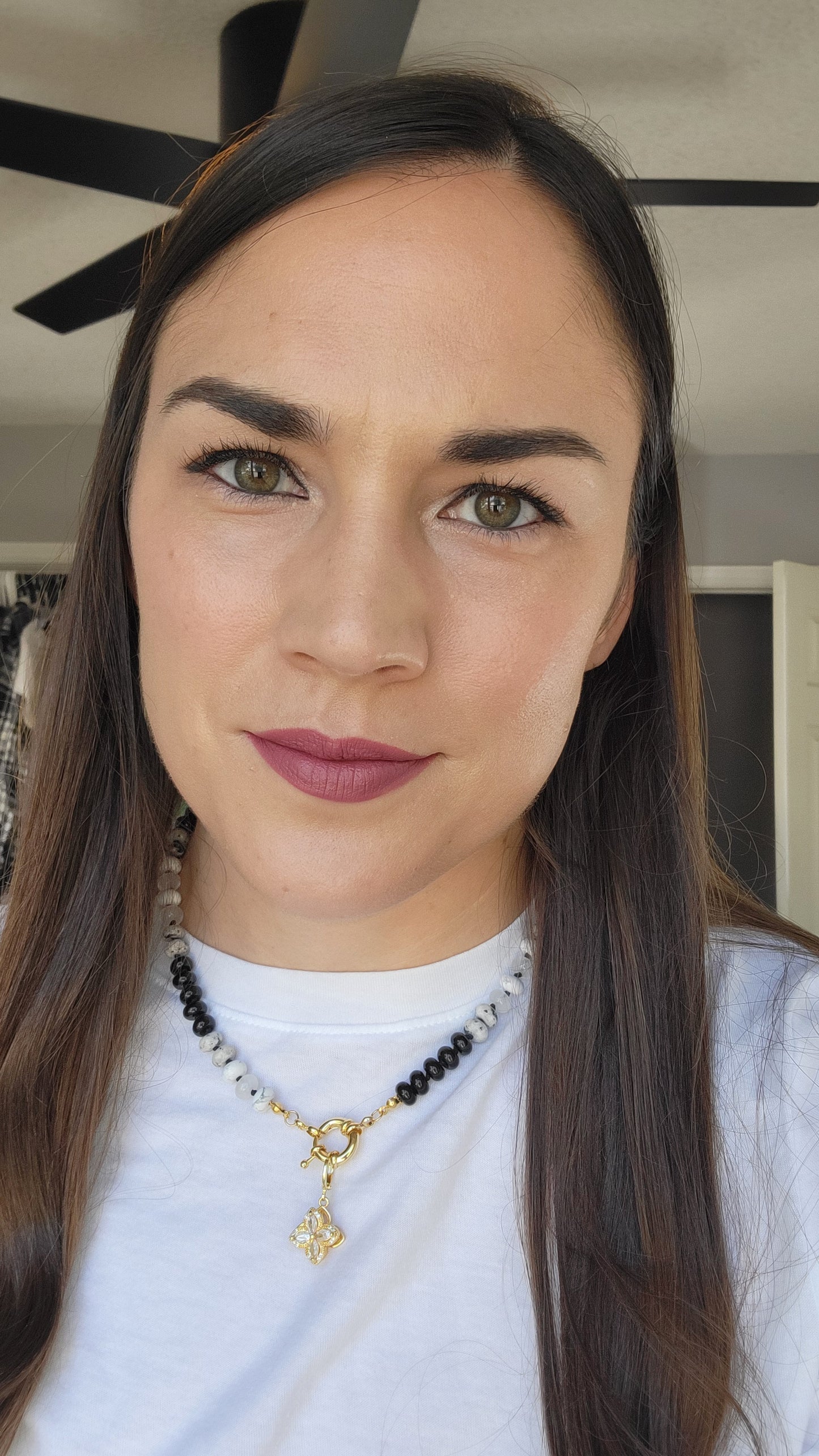 Black & White Gemstone Necklace