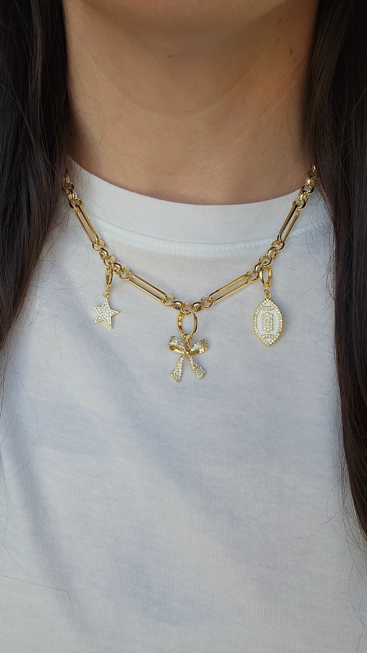 Gold Ribbon Bow Charm