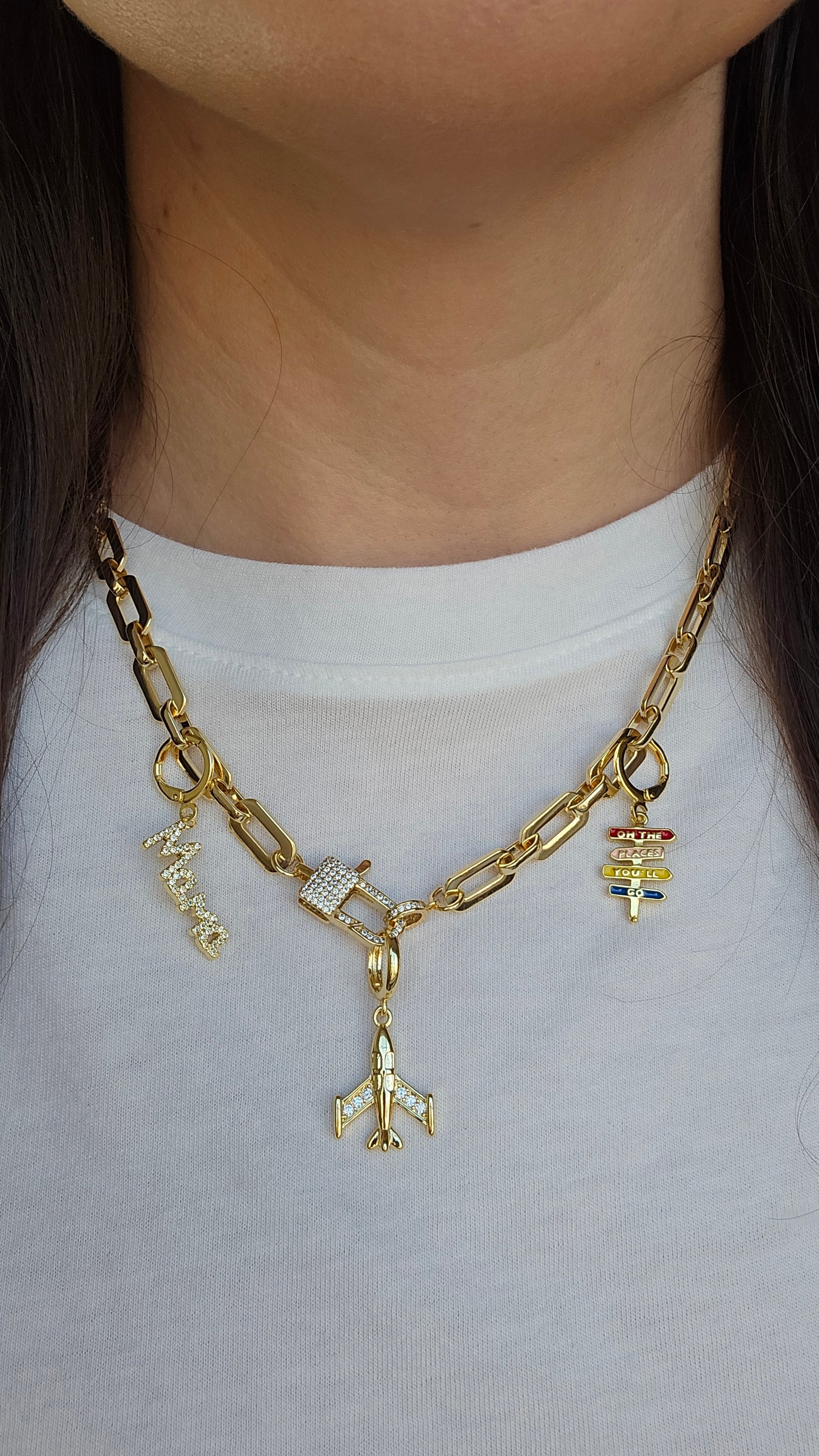 Mama Gold Crystal Charm