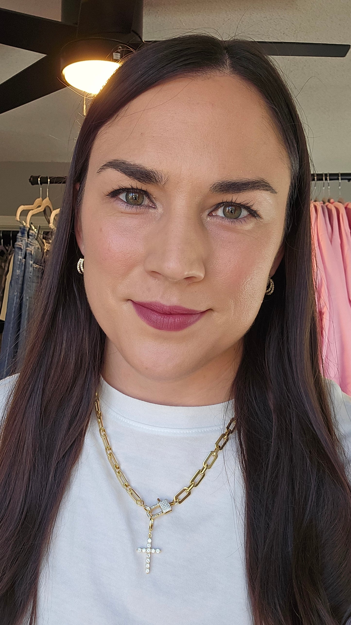 Gold Crystal Cross Charm *Restock*