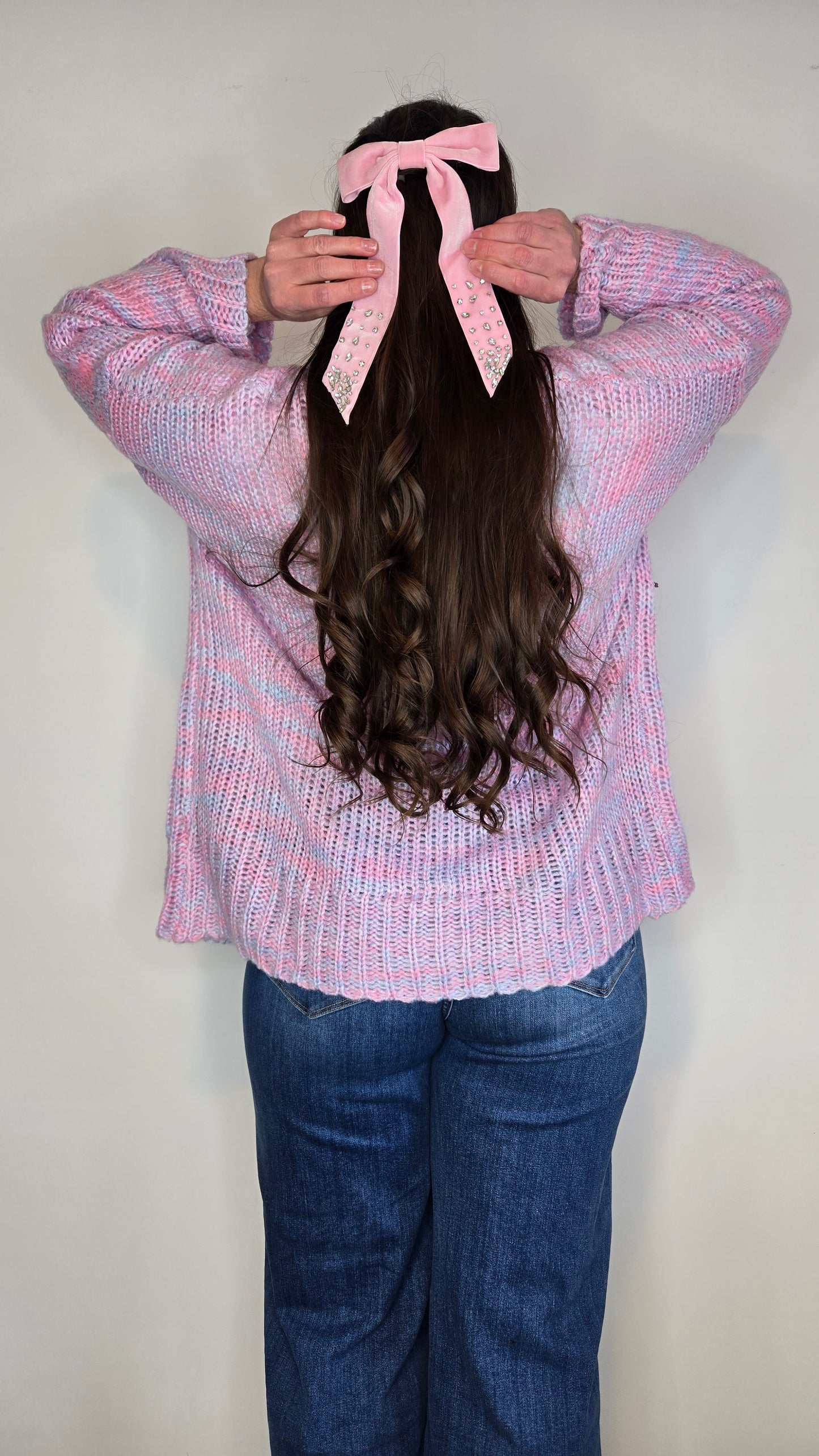 Pink/Blue Knit Cardigan "Amara"