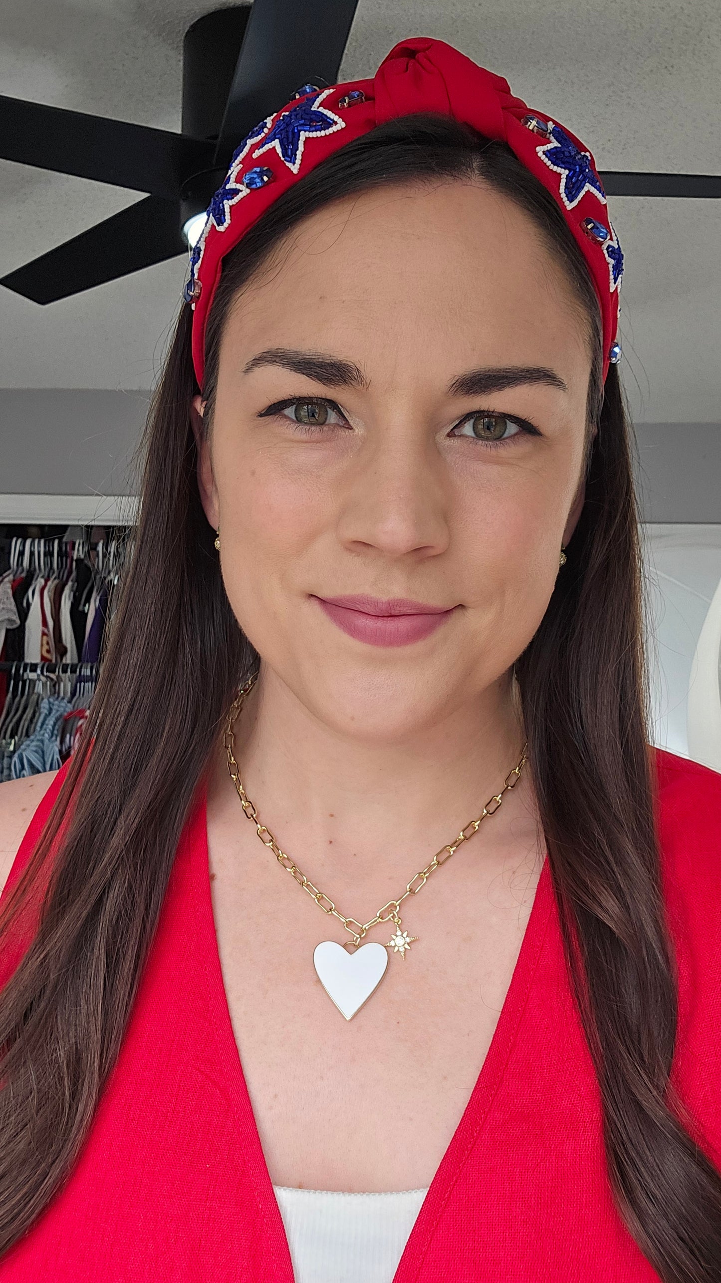 Wishful Gold White Heart and Star Necklace