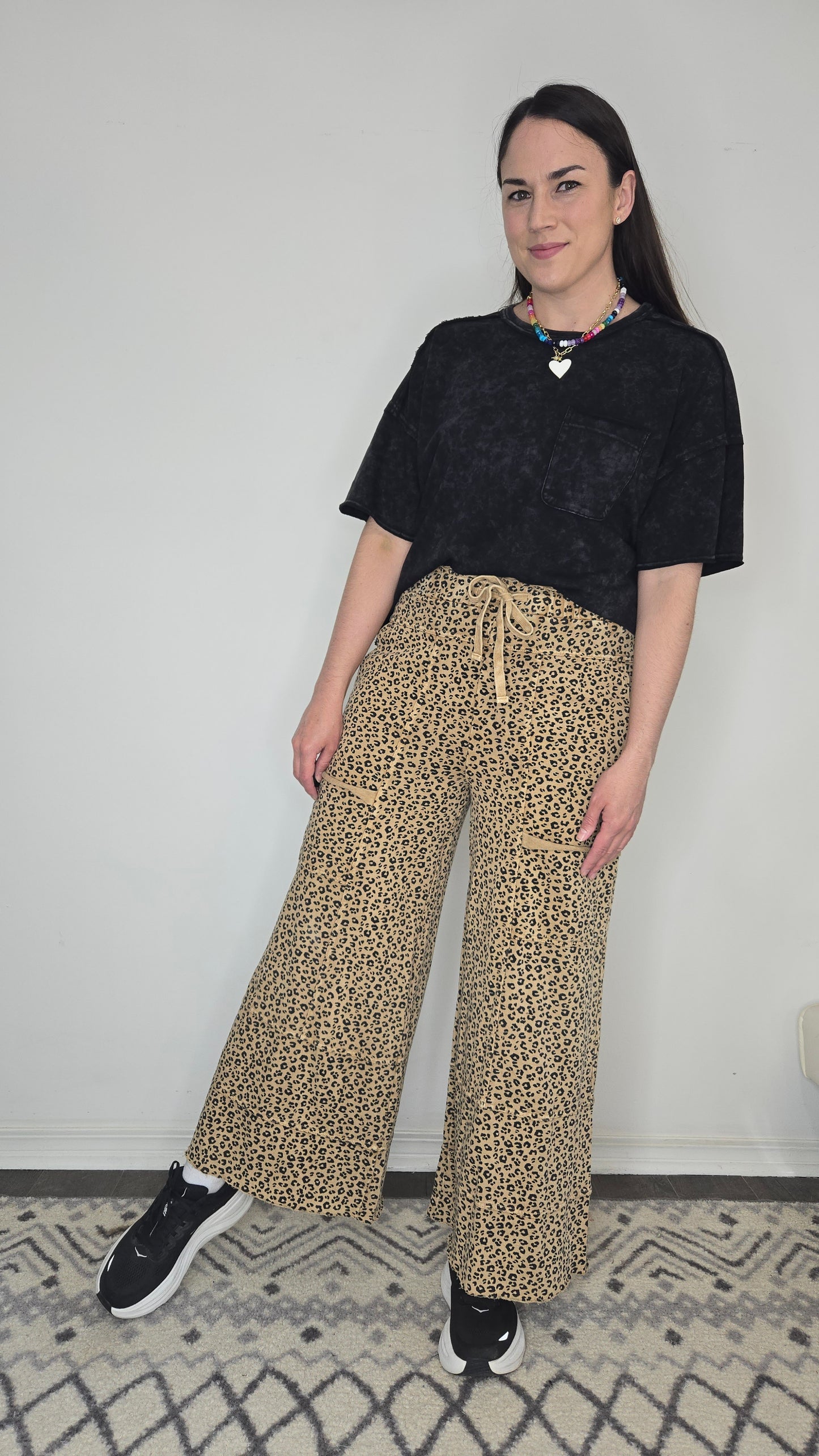 Black Acid Wash Terry Lounge Set "Lennon"