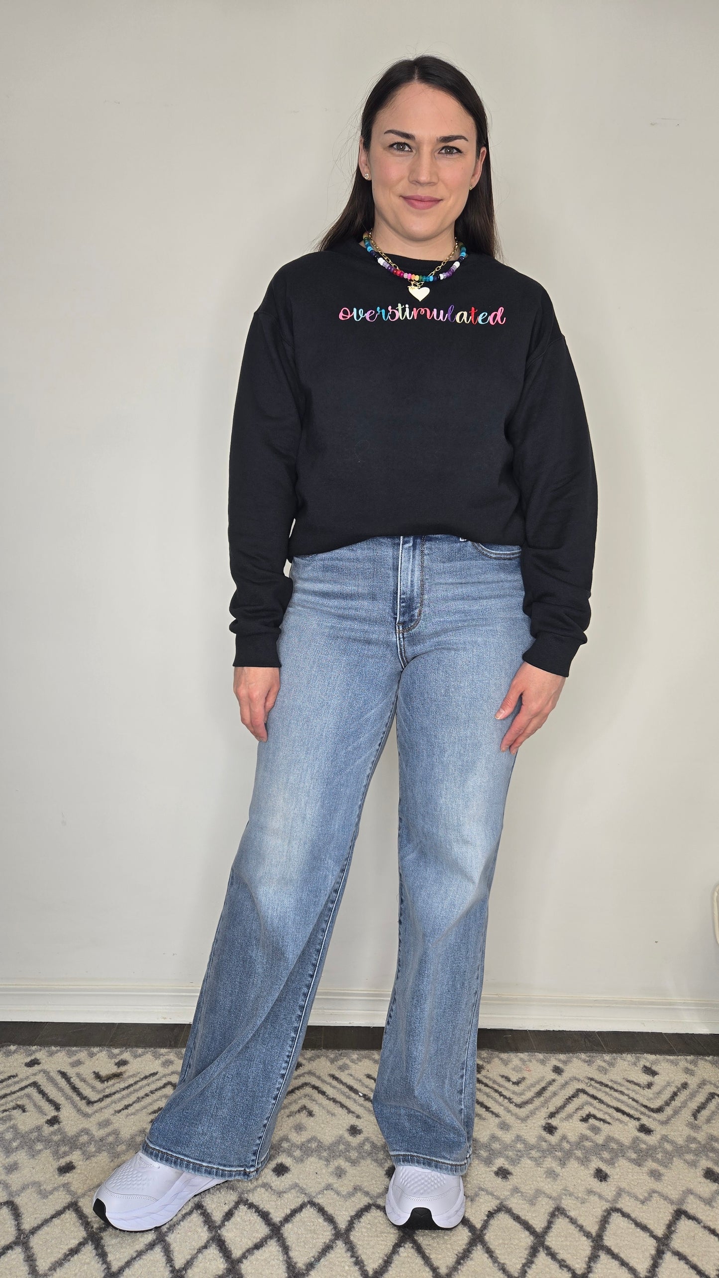 Overstimulated Colorful Embroidered Crewneck Sweatshirt "Iris"