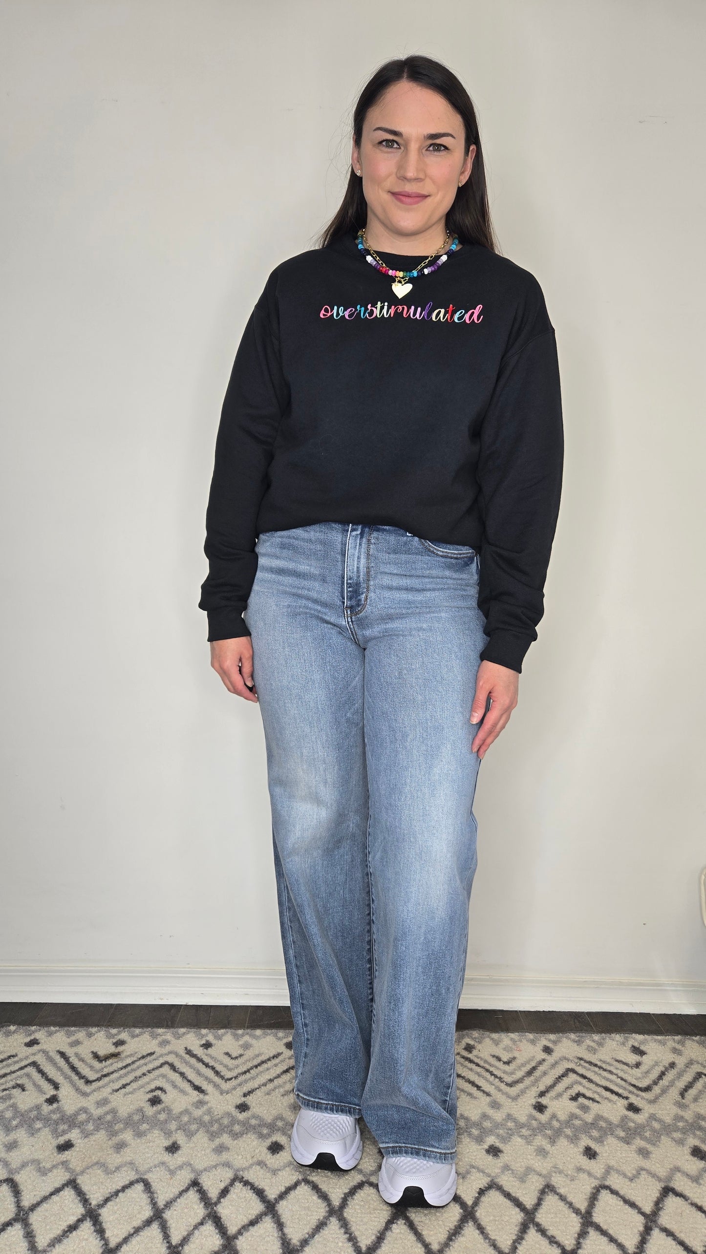 Overstimulated Colorful Embroidered Crewneck Sweatshirt "Iris"