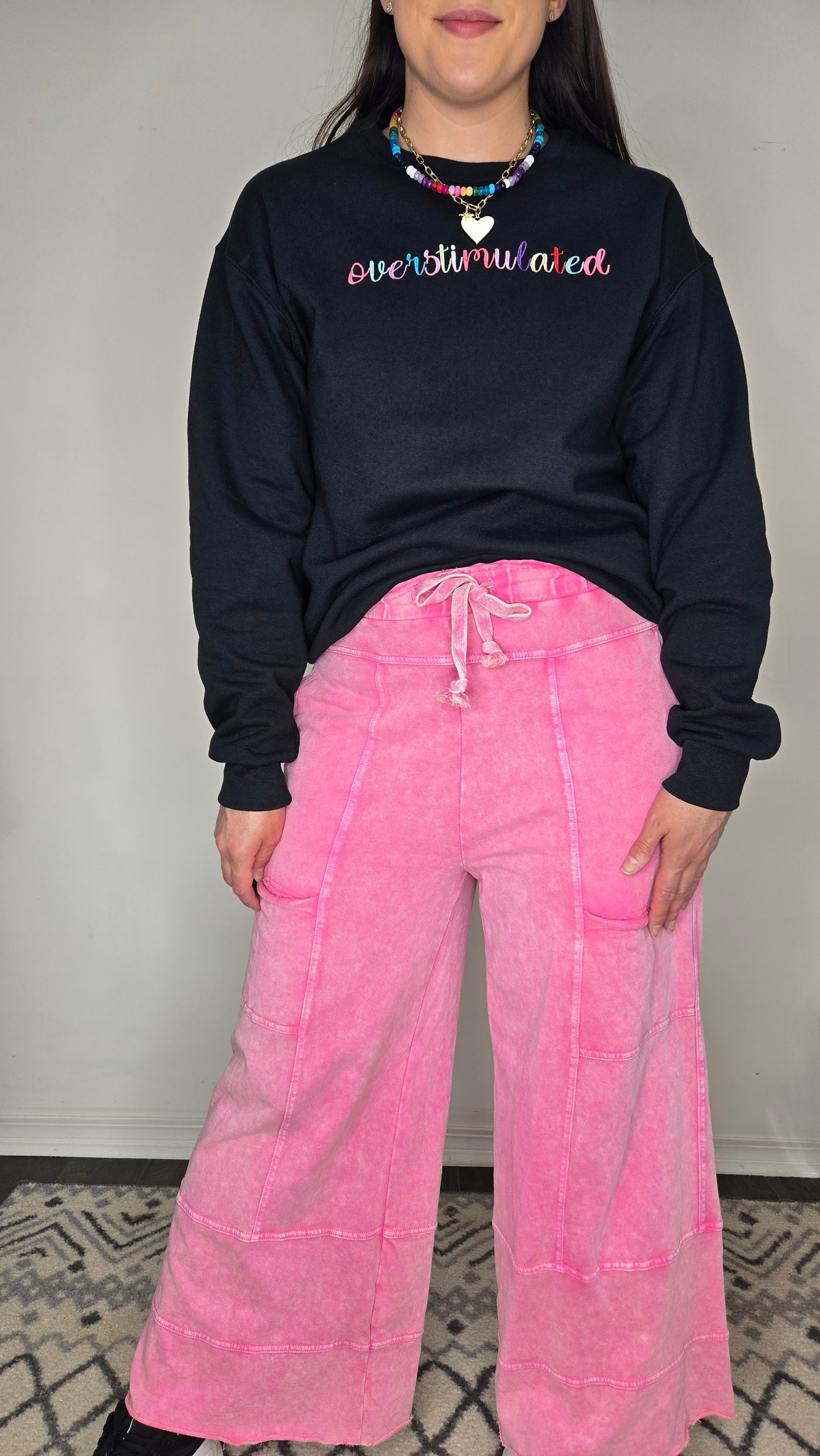 Overstimulated Colorful Embroidered Crewneck Sweatshirt "Iris"