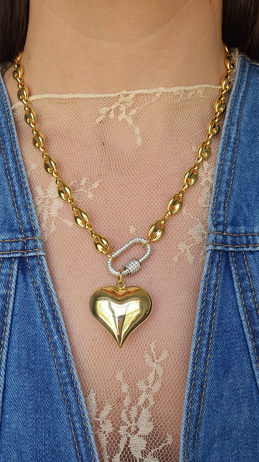 Double Trouble Heart Necklace
