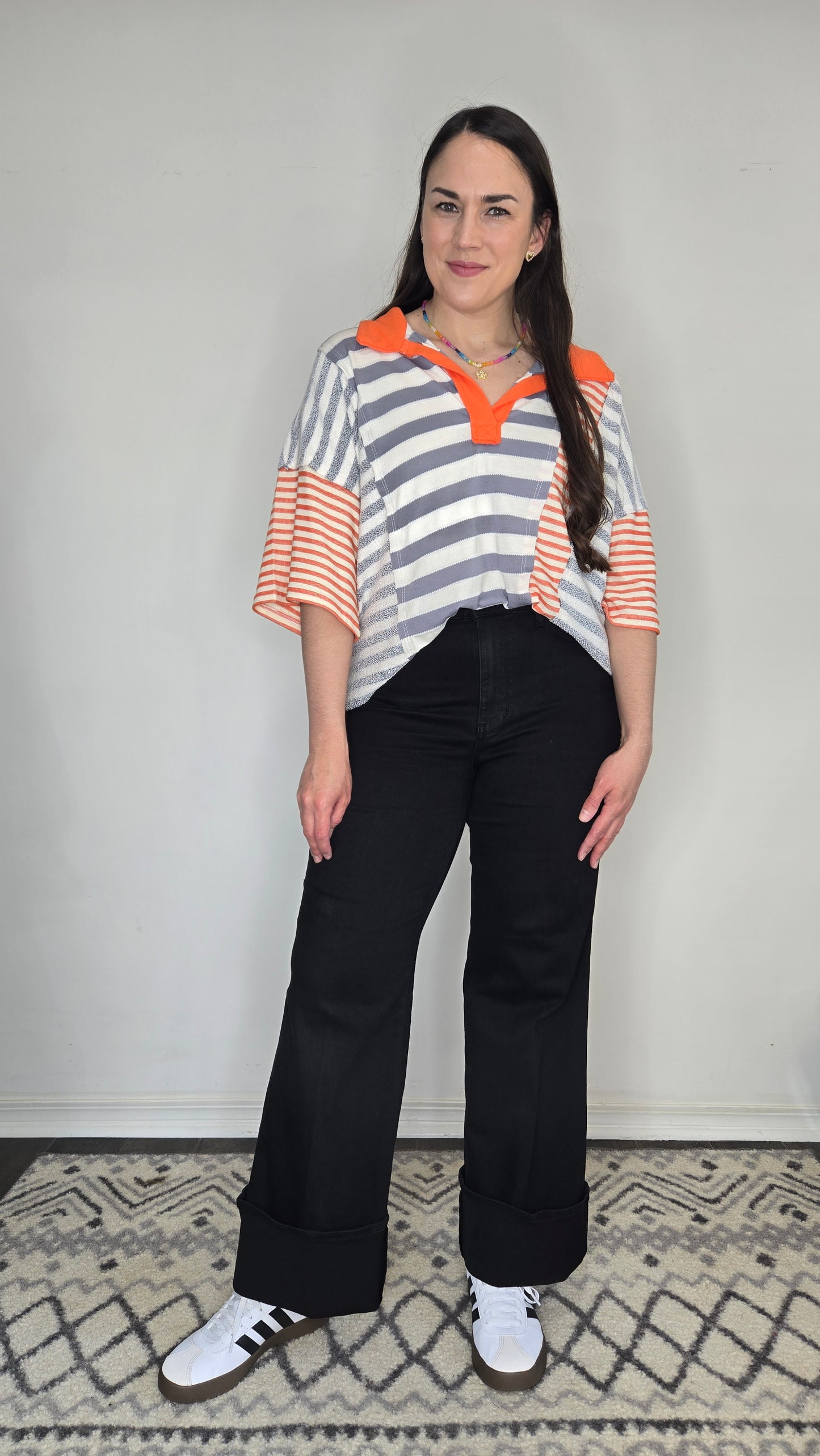 Judy Blue Black Retro Wide Leg High Rise Jeans With Cuff "Taylor"