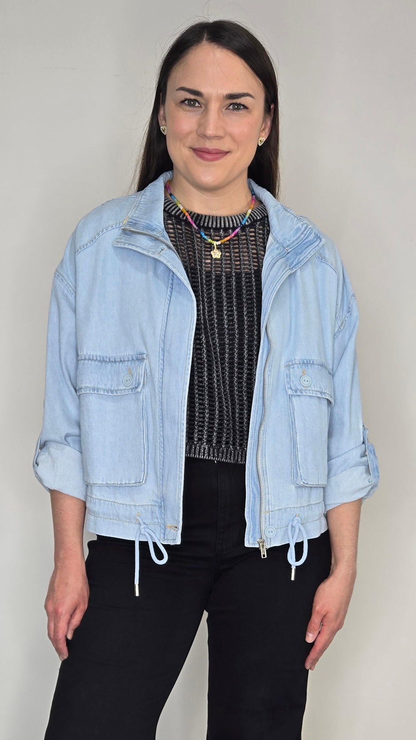 Judy Blue Black Retro Wide Leg High Rise Jeans With Cuff "Taylor"