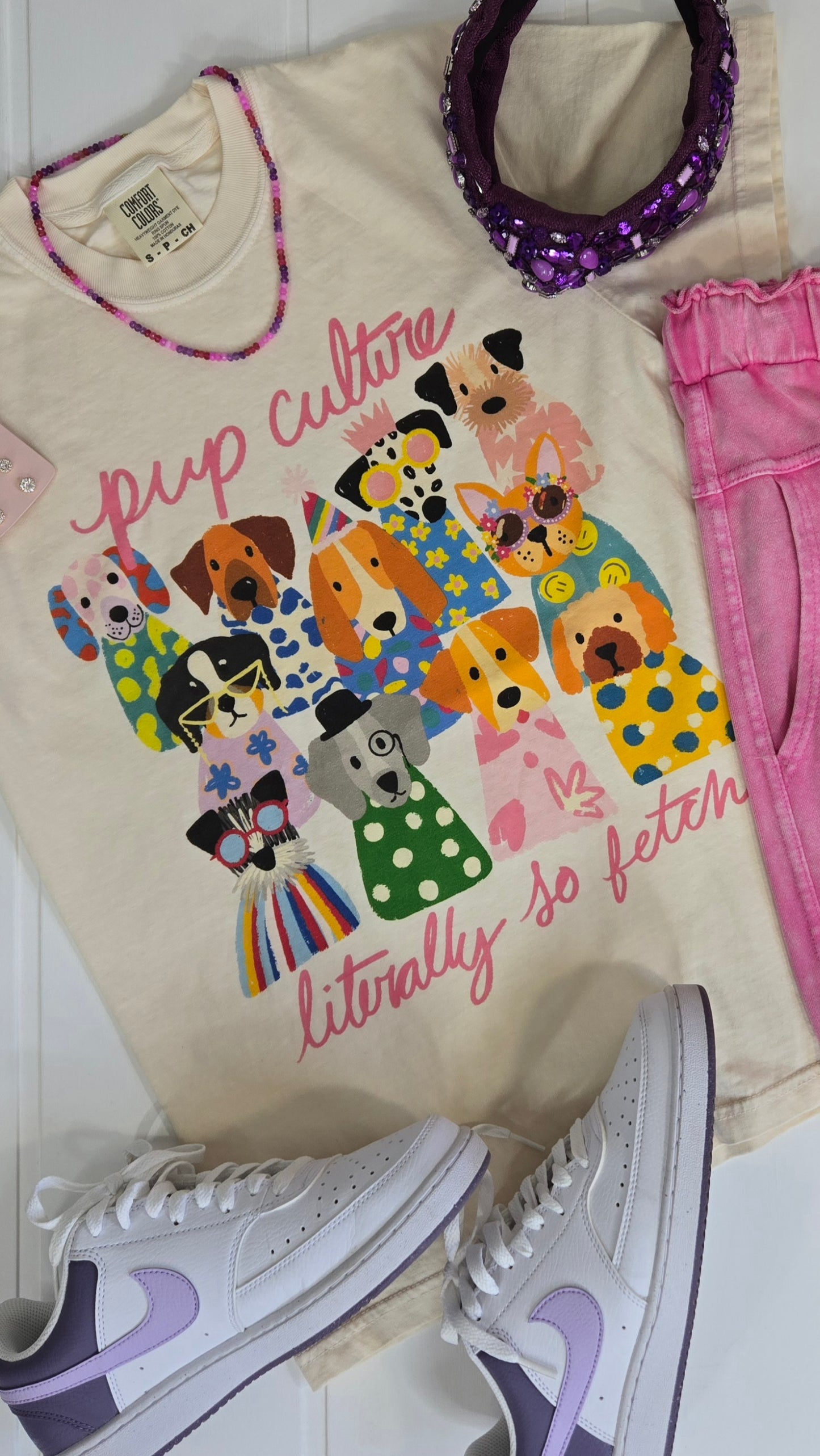 Literally So Fetch Colorful Dog Graphic Tee "Dally"