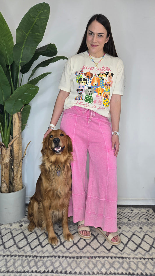 Literally So Fetch Colorful Dog Graphic Tee "Dally" (L)