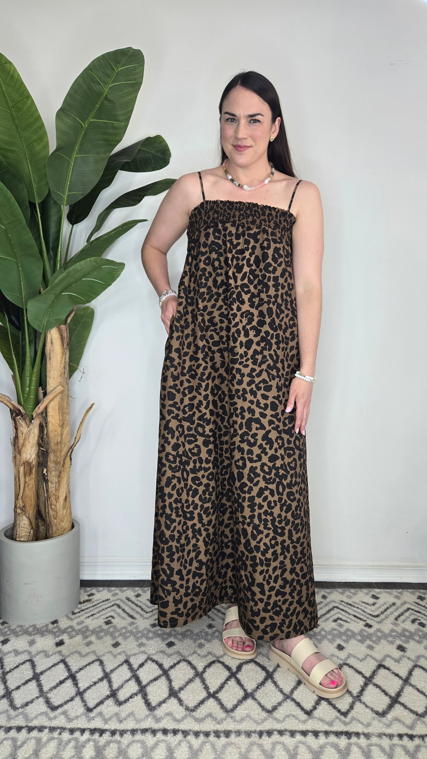 Wild Side Leopard Maxi Dress with Pockets "Oakley"