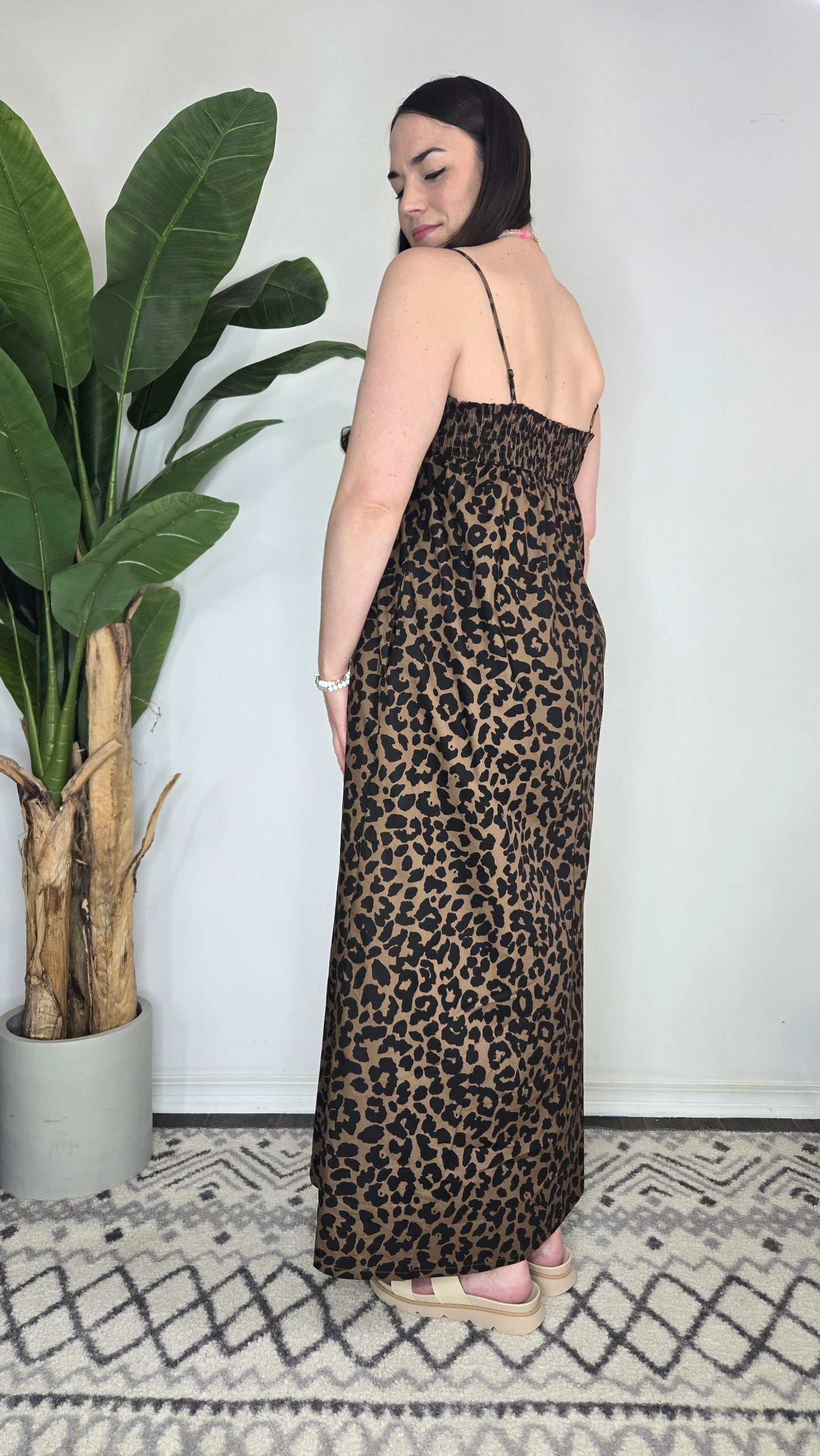 Wild Side Leopard Maxi Dress with Pockets "Oakley"