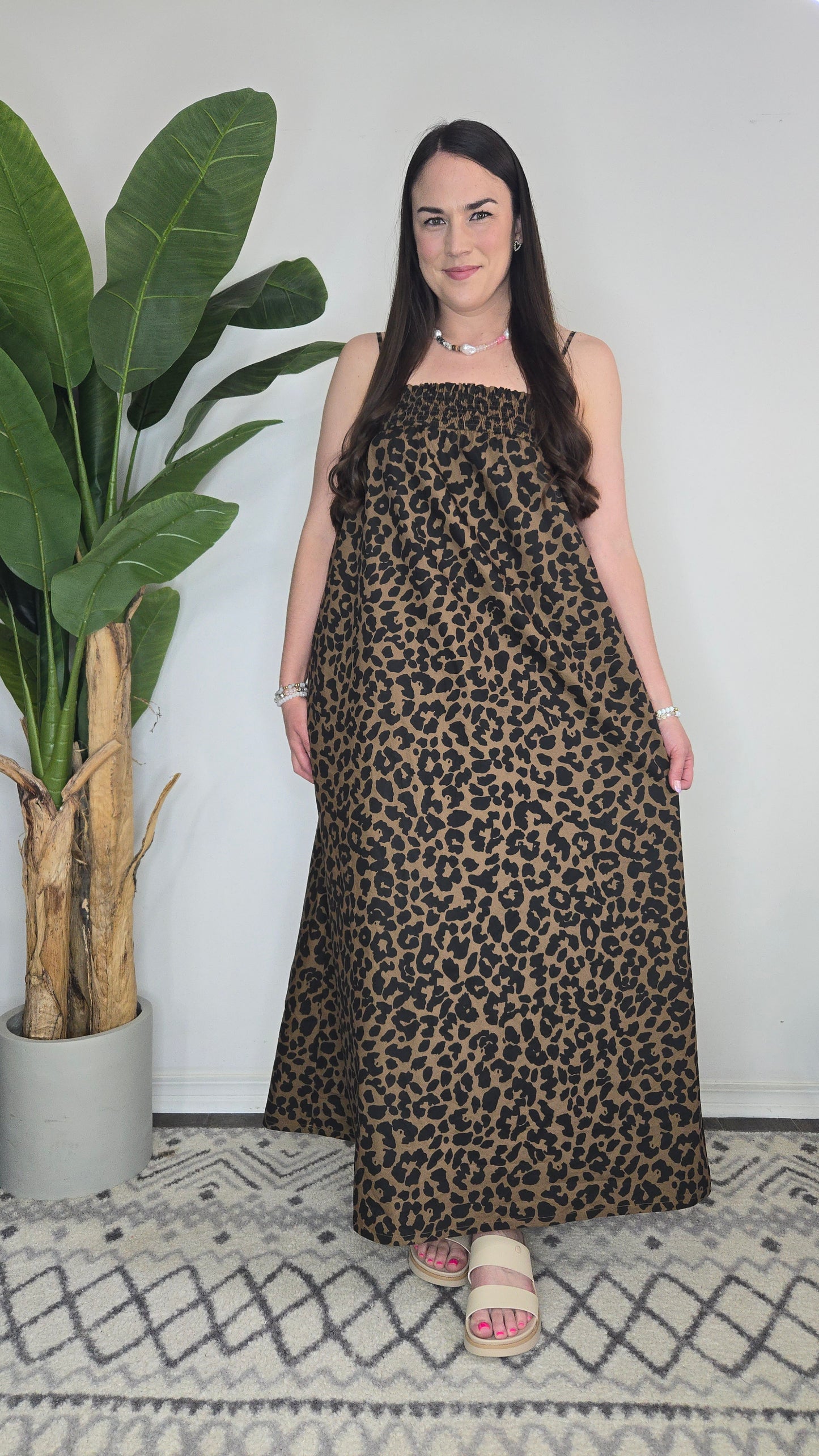 Wild Side Leopard Maxi Dress with Pockets "Oakley"