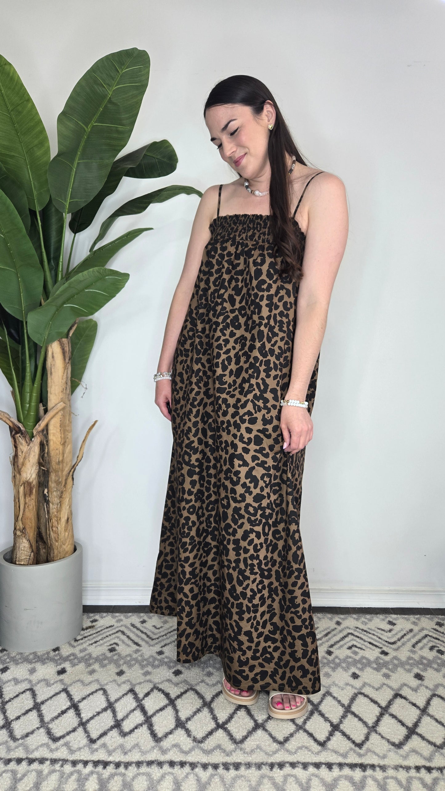 Wild Side Leopard Maxi Dress with Pockets "Oakley"