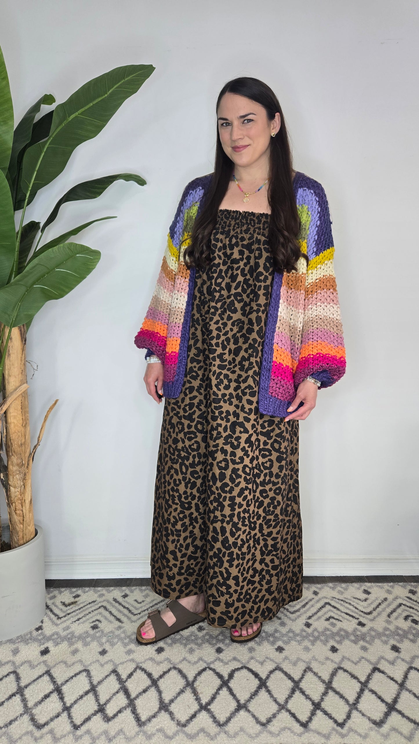 Rainbow Colorful Stripe Crochet Cardigan "Rayne"