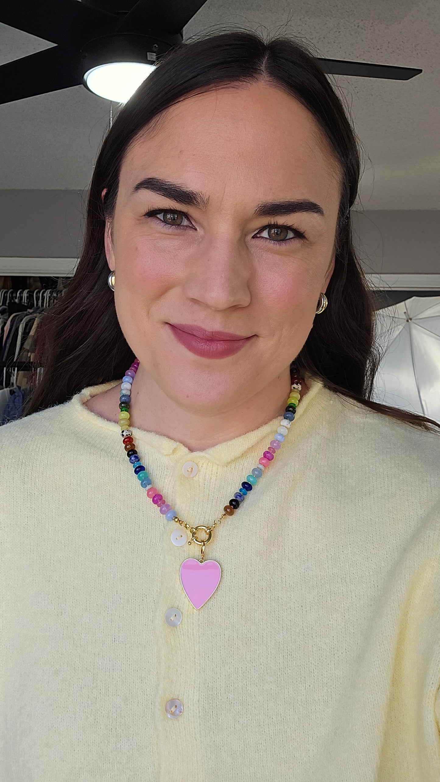 Pretty in Pink Gold Heart Charm