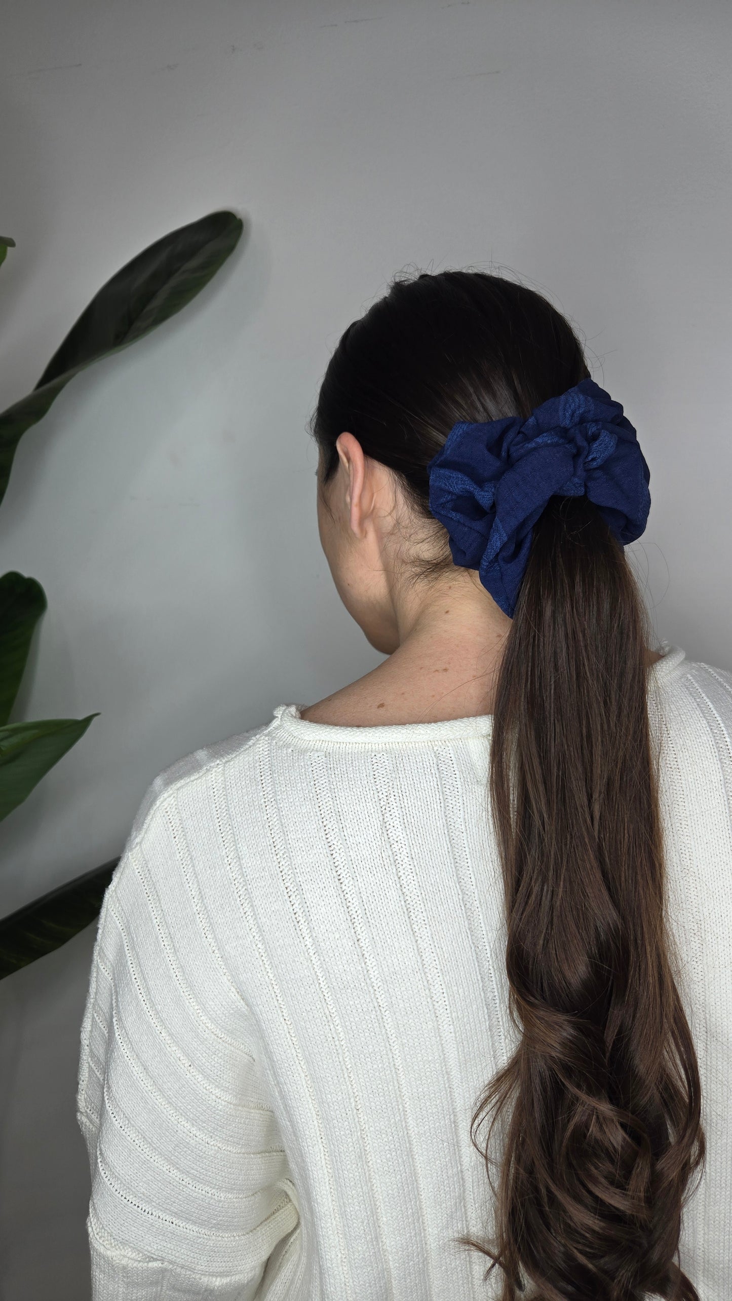 Navy Dream Jumbo Scrunchie