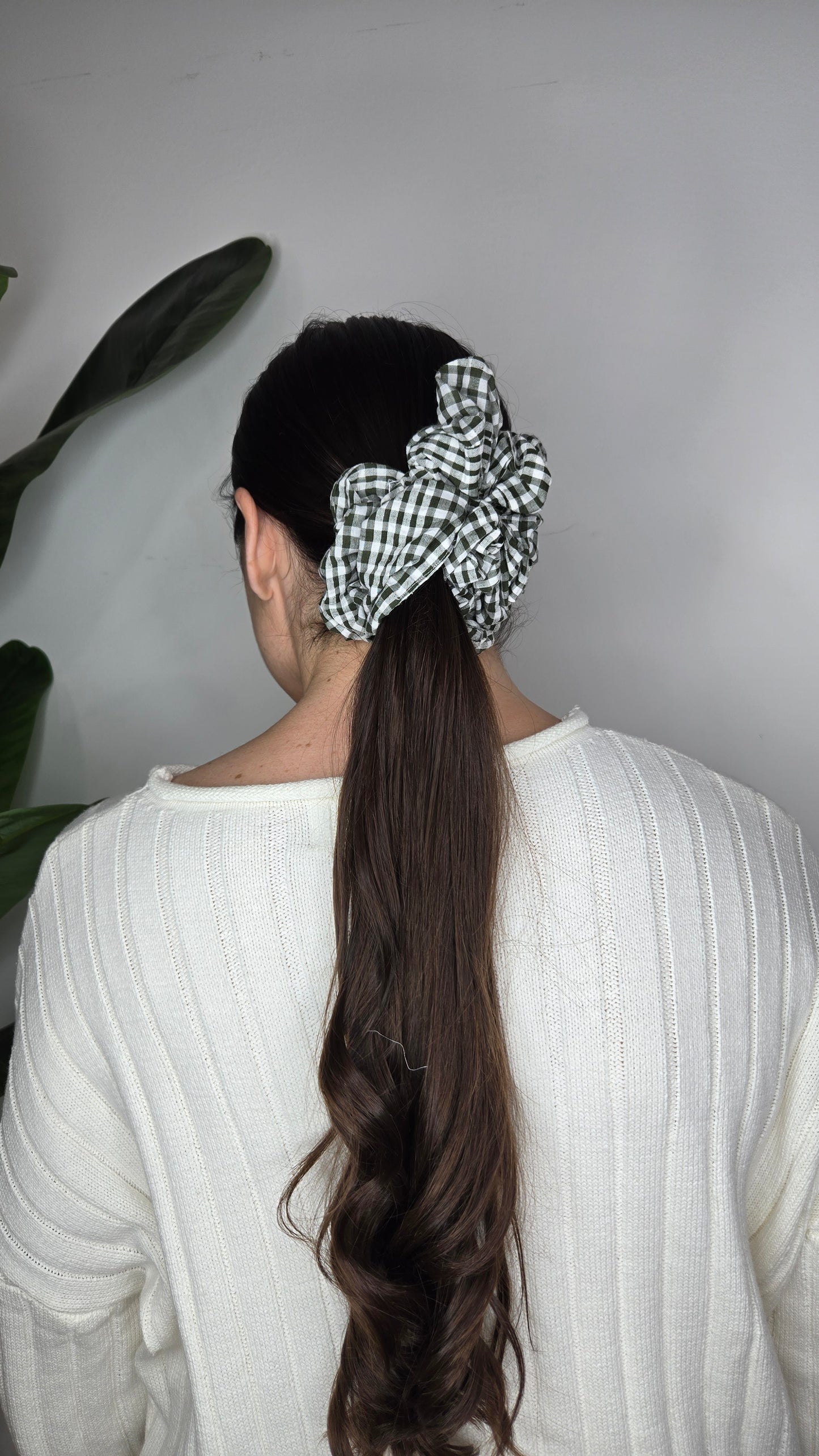 Aspen Green Gingham Jumbo Scrunchie
