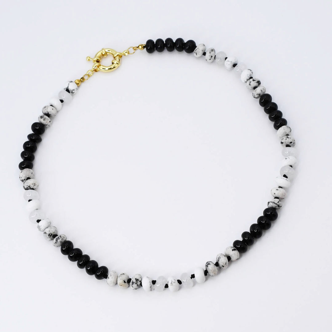 Black & White Gemstone Necklace
