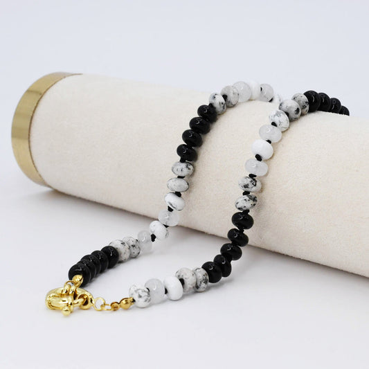 Black & White Gemstone Necklace
