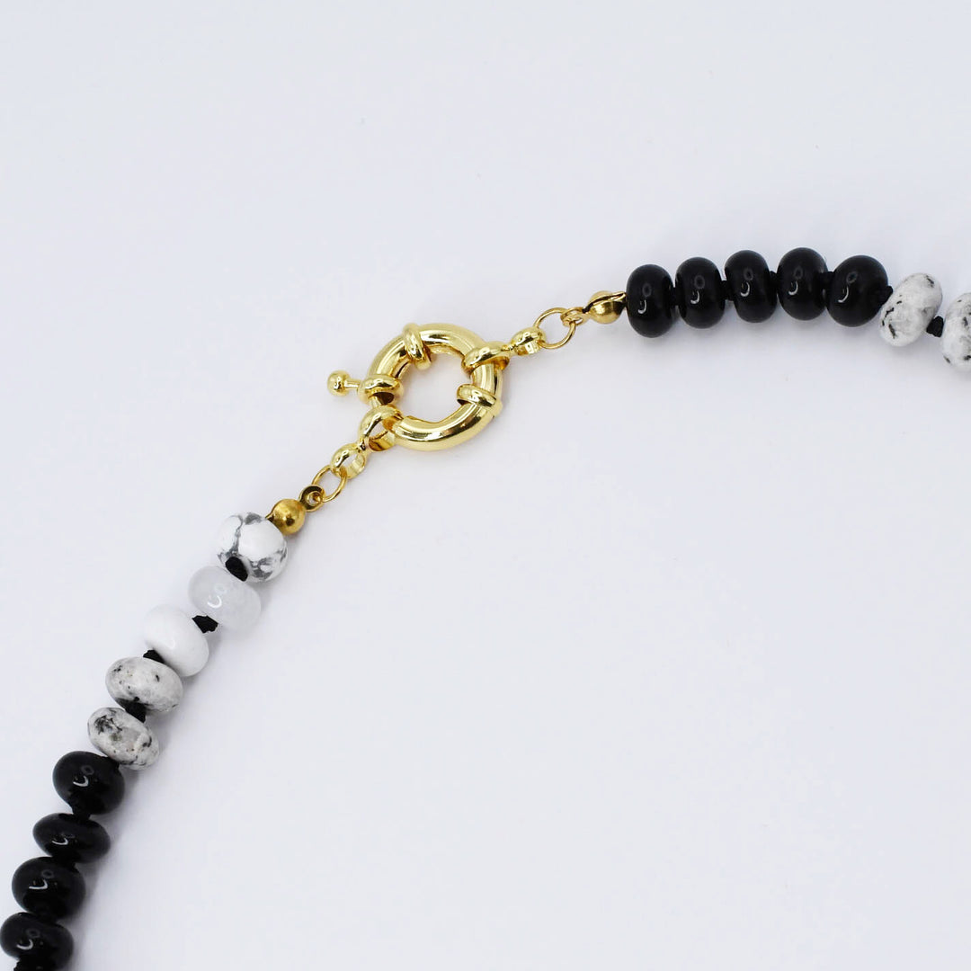 Black & White Gemstone Necklace