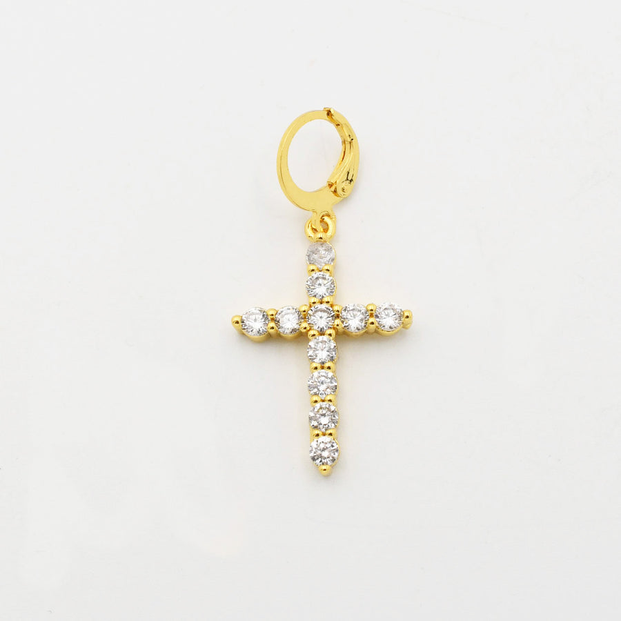Gold Crystal Cross Charm *Restock*