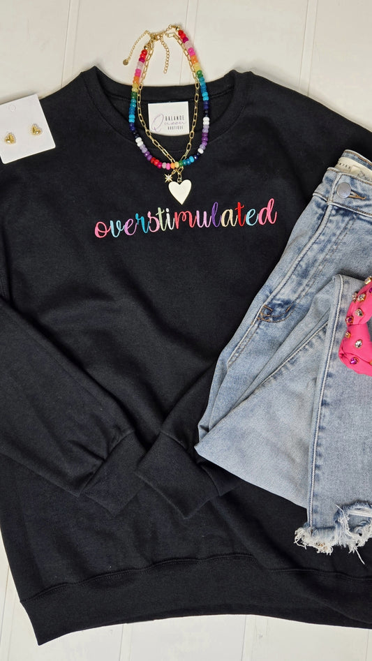 Overstimulated Colorful Embroidered Crewneck Sweatshirt "Iris"