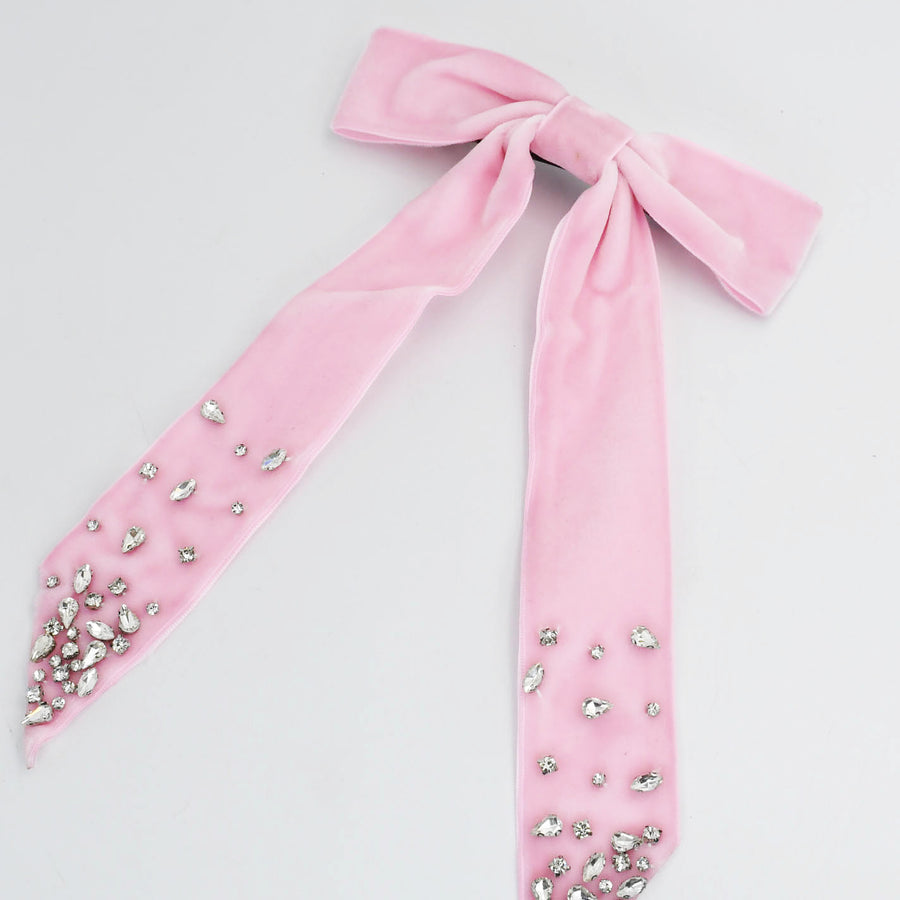 Pink Bejeweled Bow