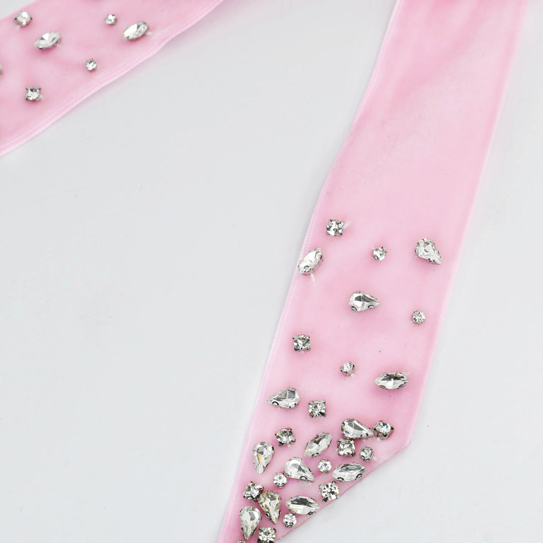 Pink Bejeweled Bow
