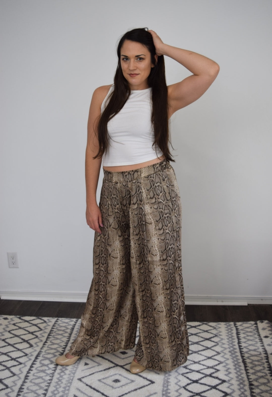 Snake Skin Wide Leg Pants