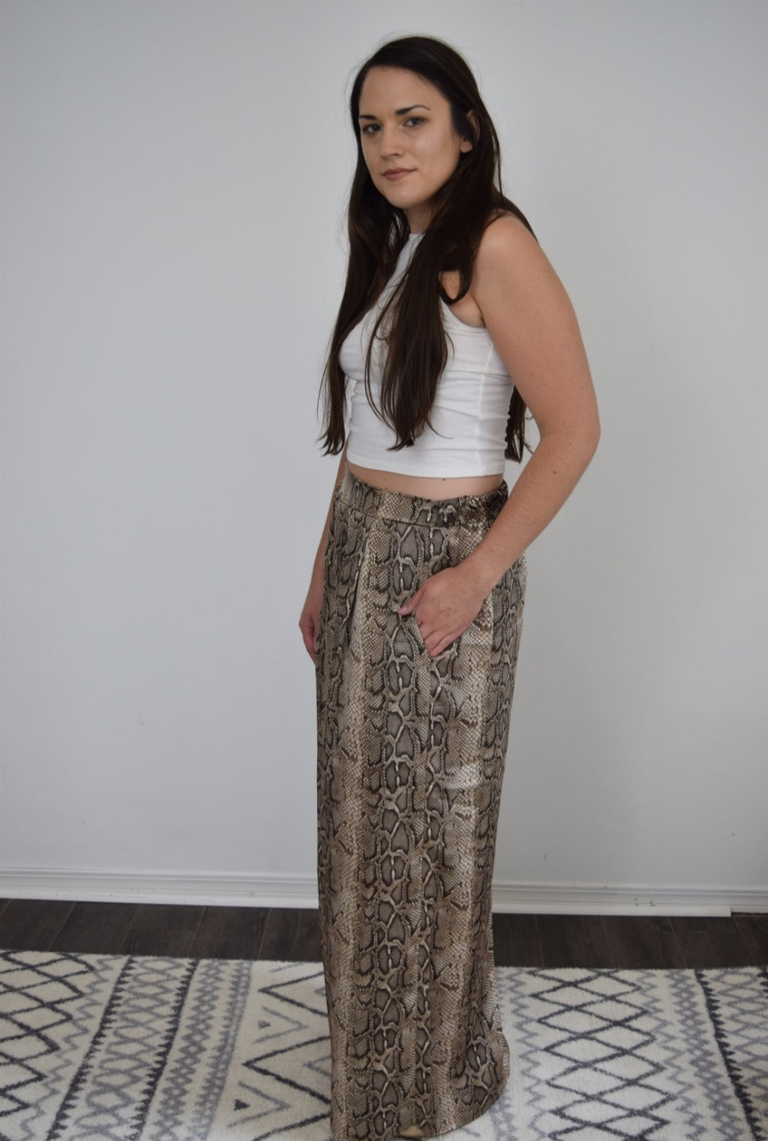 Snake Skin Wide Leg Pants
