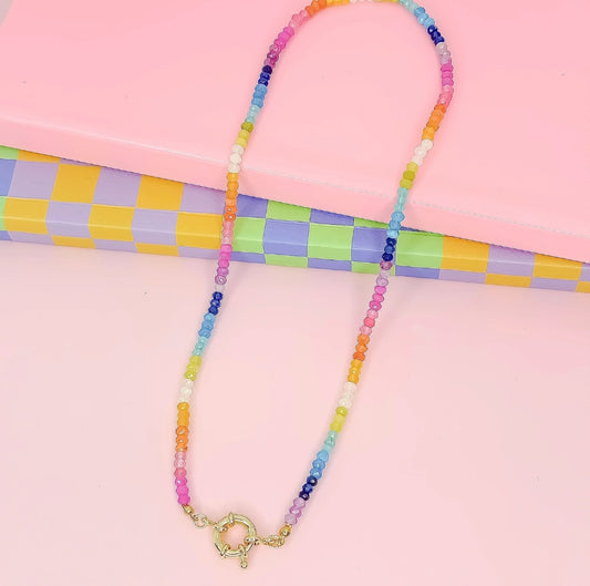 Dainty Rainbow Magic Gemstone Necklace