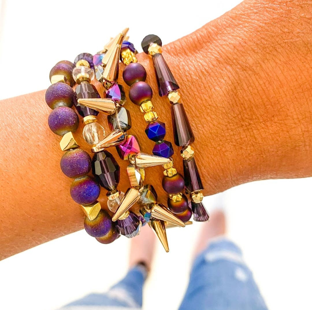 Orchid Purple Bracelet Stack