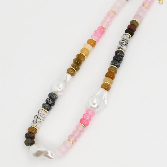 Tiarra Pearl Gemstone Necklace