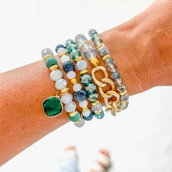 Green Bracelet Stack