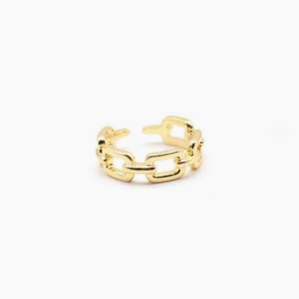 Hollow Link Wrap 18K Adjustable Ring