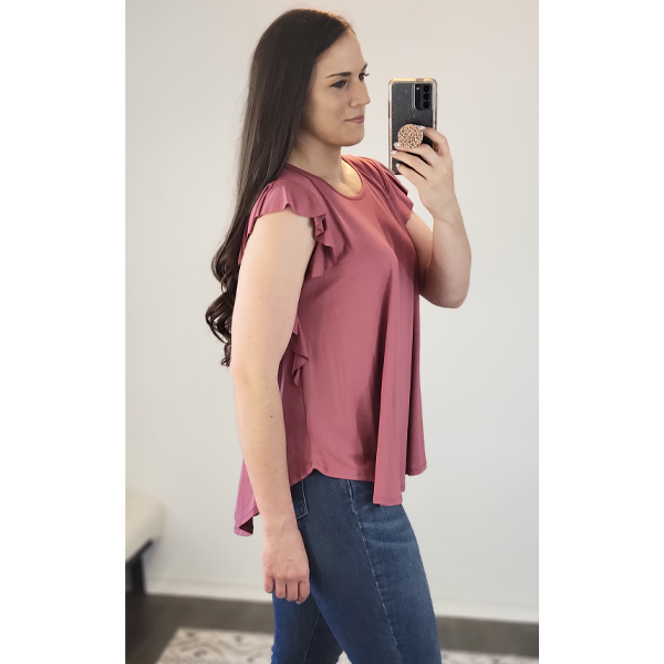 Marsala Jenn Flutter Top