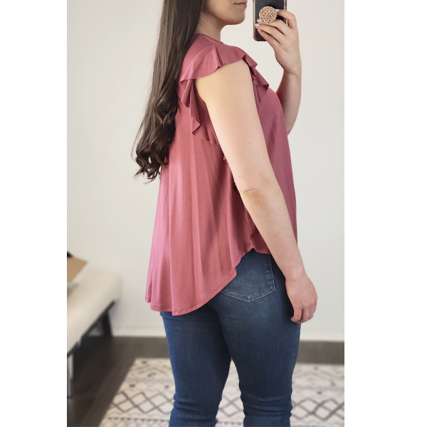 Marsala Jenn Flutter Top