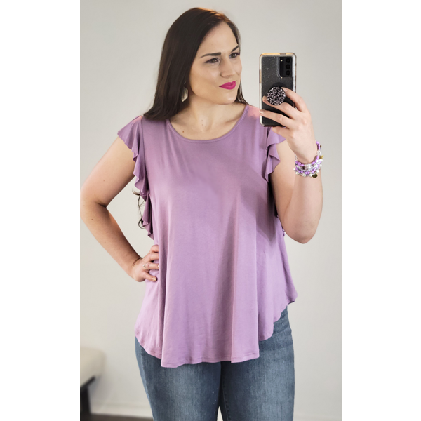 Lavender Jovie Flutter Top