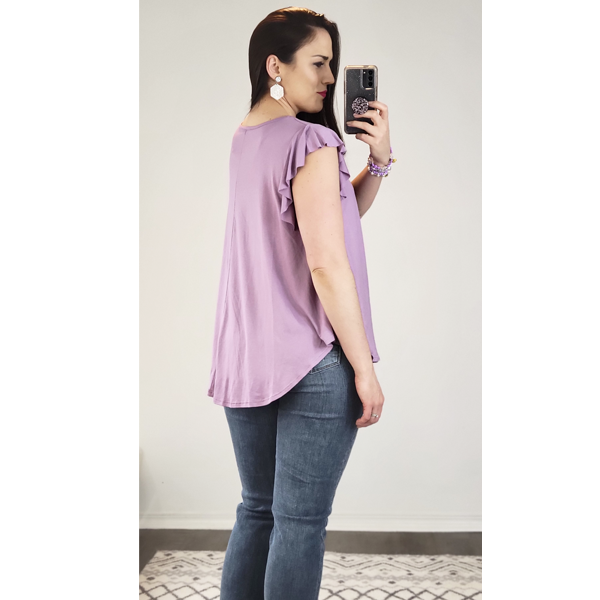 Lavender Jovie Flutter Top